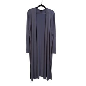 Torrid Sweater Cardigan Plus 4 Blue Studio Knit Longline Open Front Long Sleeves